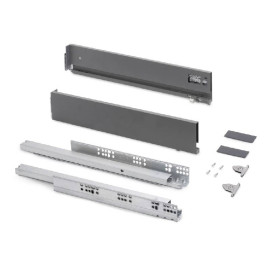 Kit pour tiroir extérieur Vertex Emuca - Réglage 3D - H.93mm - P.550mm - Anthracite