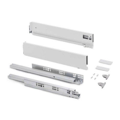 Kit pour tiroir extérieur Vertex Emuca - Réglage 3D - H.93mm - P.450mm - Blanc