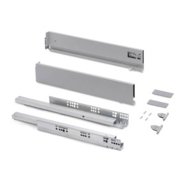 Kit pour tiroir extérieur Vertex Emuca - Réglage 3D - H.93mm - P.400mm - Alu