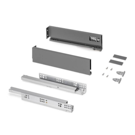 Kit pour tiroir extérieur Vertex Emuca - Réglage 3D - H.93mm - P.350mm - 40kg - Anthracite