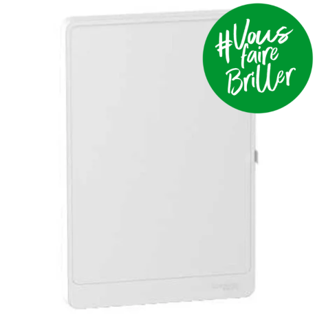 Porte Styl blanche pour coffret de répartition Resi9 - 18 modules - 2 rangées