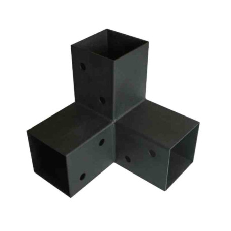 Boite de 4 connecteurs express 3 directions ING Fixations - Pour poteaux bois - 92 X 185 X 182mm - Anthracite