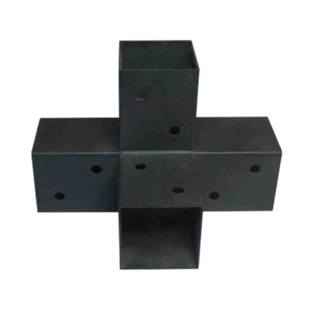 Boite de 2 connecteurs express 4 directions ING Fixations - Pour poteaux bois - 92 X 185 X 275mm - Anthracite