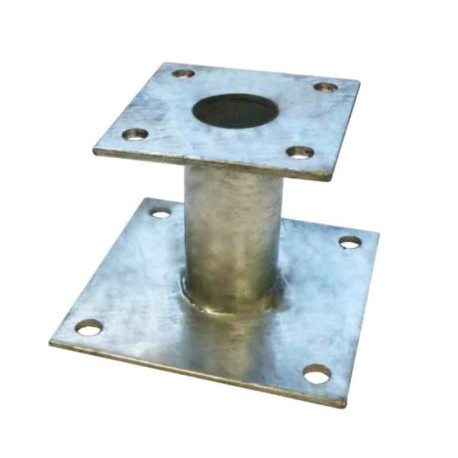 Boite de 10 pieds de poteau fixes ING Fixations - 48x150mm - Zingué blanc
