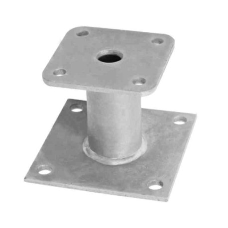 Boite de 10 pieds de poteau fixes CE ING Fixations - 48.3x150mm - Zingué