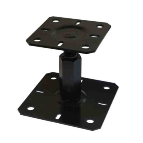 Boite de 10 pieds de poteau réglables CE ING Fixations - 100/150mm - M20 - Noir