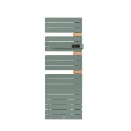 Sèche-serviettes connecté soufflant Allure 3 classique - Mât à droite - 750+1000W - Vert Eucalyptus