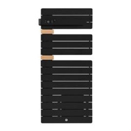 Sèche-serviettes connectable soufflant Allure 3 classique - Mât à gauche - 500+1000W - Noir carbone