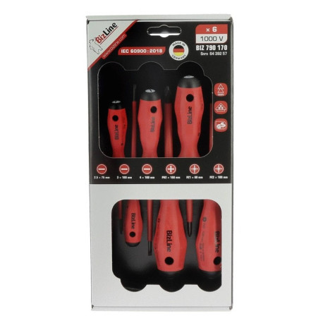 Kit de 6 tournevis VDE isolés Bizline - 1000V