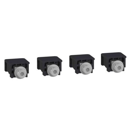 Lot de 4 connecteurs pour cosse/barre avec vis Schneider - M6 - 4P - Pour NSXm
