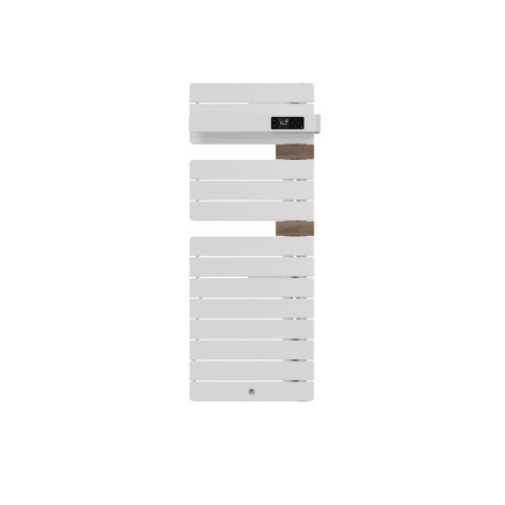 Sèche-serviettes connecté Allure 4 Thermor - Étroit - Mât à droite - 500W - Blanc brillant/Entretoises chêne clair