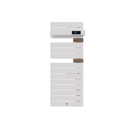 Sèche-serviettes connecté Allure 4 Thermor - Étroit - Mât à droite - 500W - Blanc mat/Entretoises chêne clair