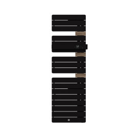 Sèche-serviettes connecté Allure 4 Thermor - Étroit - Mât à droite - 600W - Noir carbone/Entretoises chêne clair