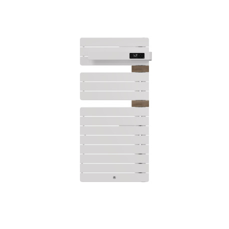 Sèche-serviettes connecté Allure 4 Thermor - Mât à droite - 500W - Blanc brillant/Entretoises chêne clair