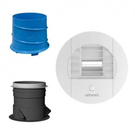 Kit bouche hygroréglable BHBW 15/45PP 80G - Salle de bain - ø80mm - 15-45 m³/h - Détection de présence