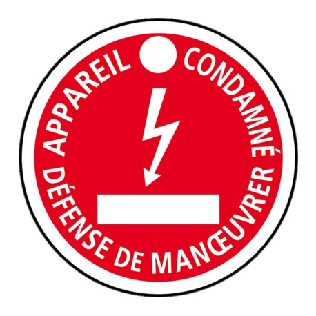 Disque de signalisation "Appareil condamné" CATU - Ø100mm - Rouge