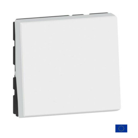 Poussoir Mosaic Easy-LED - 6 AX - 250 V - 2 modules - Blanc