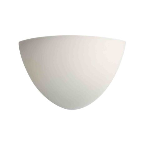 Applique murale en plâtre Domino Angle 3 Aric - 77W max - E27 - Blanc - Sans ampoule