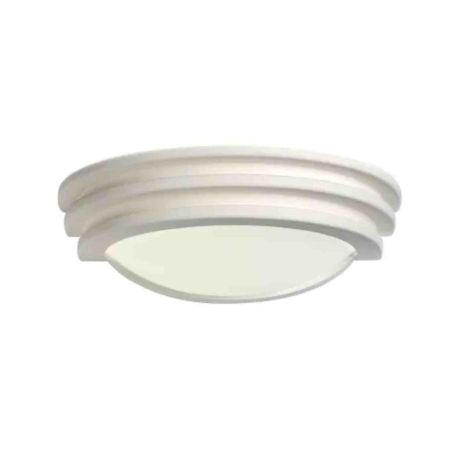Applique murale en plâtre texturée Domino P11-V Aric - 77W max - E27 - Blanc - Sans ampoule