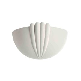 Applique murale en plâtre texturée Domino S2 Aric - 77W max - E27 - Blanc - Sans ampoule