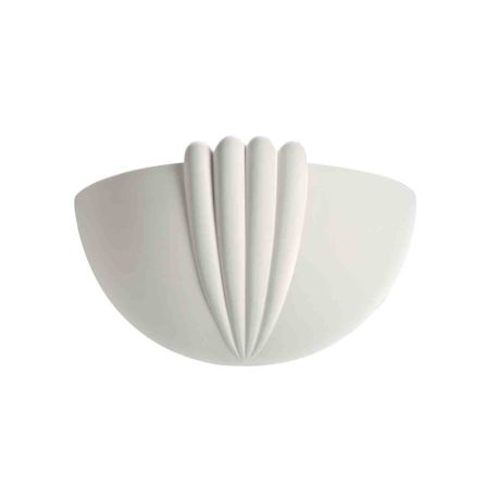 Applique murale en plâtre texturée Domino S2 Aric - 77W max - E27 - Blanc - Sans ampoule