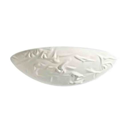 Applique murale en plâtre texturée Domino S4 Aric - 77W max - E27 - Blanc - Sans ampoule