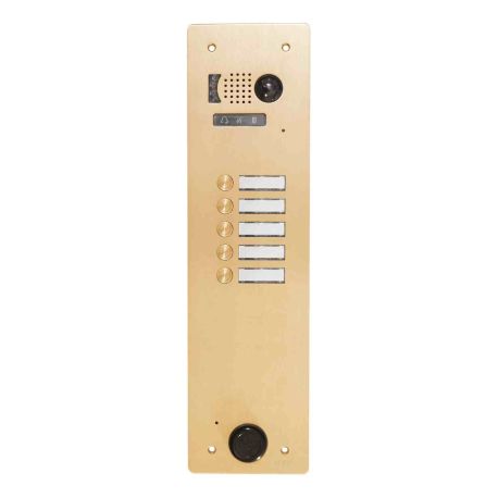 Platine de rue vidéo 1 rangée 5 boutons Urmet - Système 2 voice - Champagne 