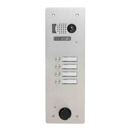 Platine de rue vidéo 1 rangée 4 boutons Urmet - Système 2 voice - Aluminium