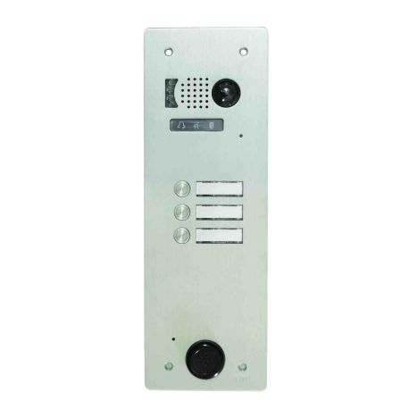 Platine de rue vidéo 1 rangée 3 boutons Urmet - Système 2 voice - Aluminium