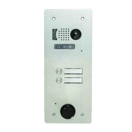 Platine de rue vidéo 1 rangée 2 boutons Urmet - Système 2 voice - Aluminium
