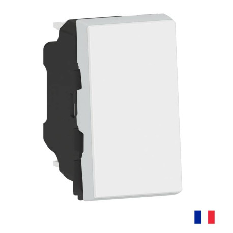 Poussoir Mosaic Easy-LED - 6 AX - 250 V - 1 module - Blanc
