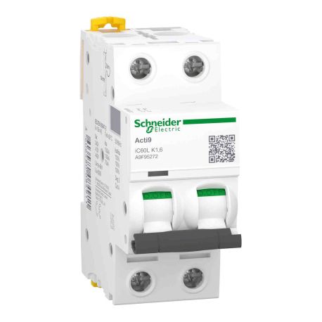 Disjoncteur 1.6 A Acti9 iC60L Schneider - 2P - Courbe K - 100kA