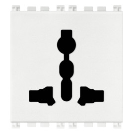 Prise Sicury Vimar - 2P+T - 13A - Multistandard - Blanc