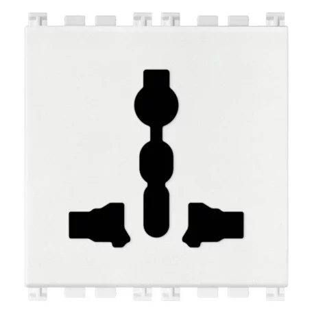 Prise Sicury Vimar - 2P+T - 13A - Multistandard - Blanc