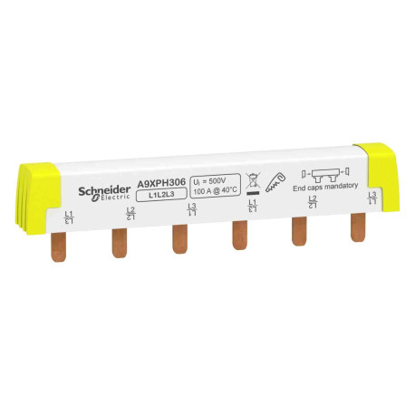 Peigne de raccordement Acti9 iC60 Schneider Electric - 3P - 100A - 6 modules de 18 mm