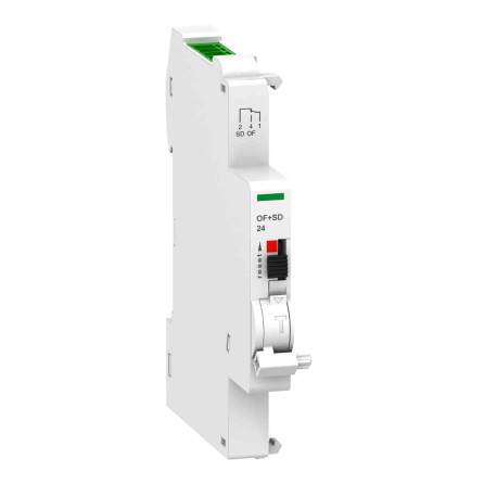 Contact auxiliaire Acti9 OF+SD24 Schneider - 1NO+1NF - Interface avec SmartLink - Pour disjoncteurs C120 DT40 C60
