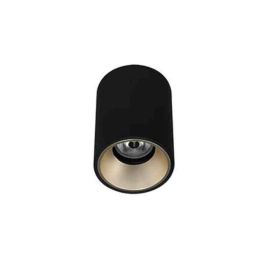 Plafonnier LED Happy 1 Indigo - 7W - 3000K - Noir mat/ Champagne - Dimmable