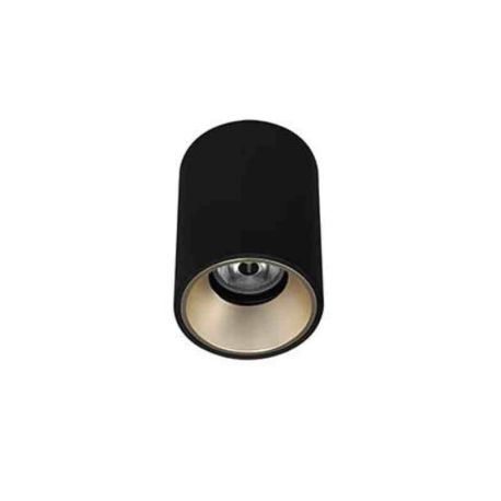 Plafonnier LED Happy 1 Indigo - 7W - 3000K - Noir mat/ Champagne - Dimmable