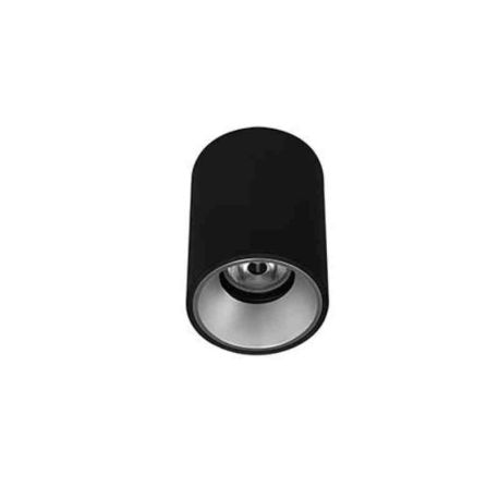 Plafonnier LED Happy 1 Indigo - 7W - 3000K - Noir mat/ Argent - Dimmable