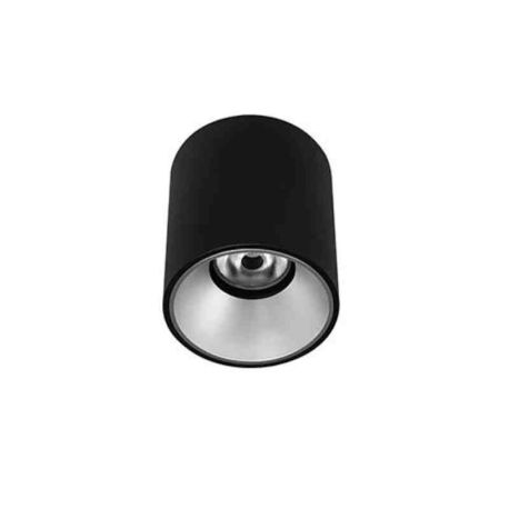 Plafonnier LED Happy 2 Indigo - 13W - 3000K - Noir mat/ Argent - Dimmable