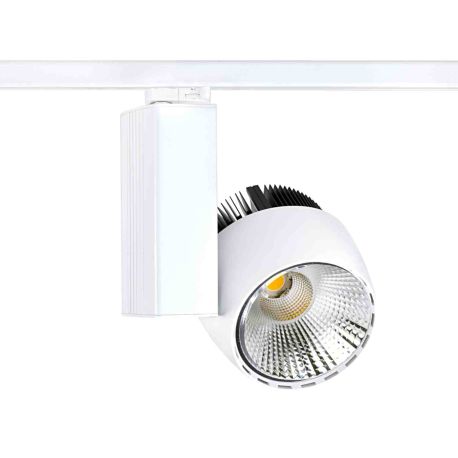 Projecteur LED sur rail Ikar 023 Aric - Faisceau 36° - 42W - 3000K - Blanc - Non dimmable