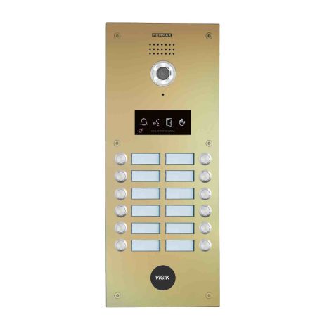 Platine de rue vidéo 212C Marine Dial DUOX PLUS Fermax - 12 boutons - Agrément PMR - Champagne