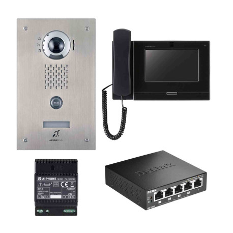 Pack vidéo IP programmé accessibilité PIXEL Aiphone - Avec boucle magnétique - IP65 - IK08
