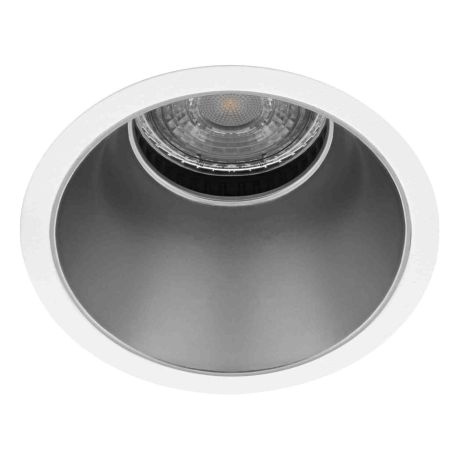 Spot encastré basse luminance FIJI R Indigo - GU10 - 15W - PAR16 - Blanc & Argent