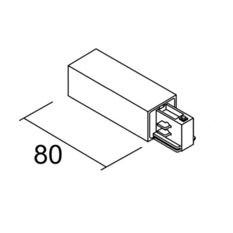 Alimentation droite pour rail 3 allumages 023 Aric - Noir