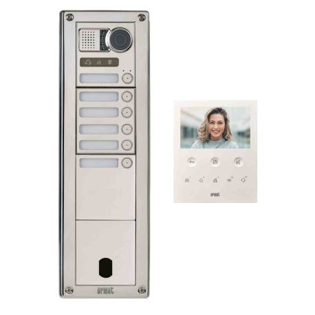 Kit vidéo préprogrammé Sinthesi Steel Urmet - 2Voice - 6 boutons - 4 modules - Inox