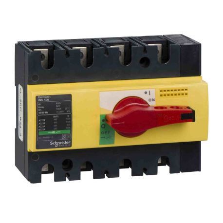 Interrupteur sectionneur ComPact INS Schneider - 4P - 100A - Poignée rouge