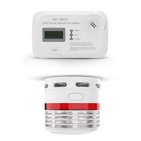 Pack Habitat Miidex - Détecteur de monoxyde de carbone + Détecteur de fumée Lithium