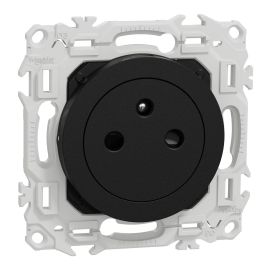 Prise de courant 2P+T affleurante Odace Schneider Electric - 16A - Noir
