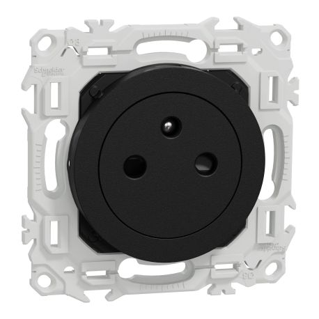 Prise de courant 2P+T affleurante Odace Schneider Electric - 16A - Noir